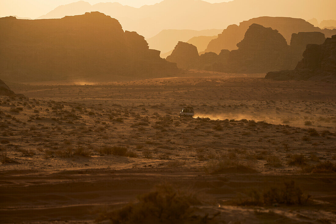 Sunset in Wadi-Rum desert, Jordan, Middle East, Asia
