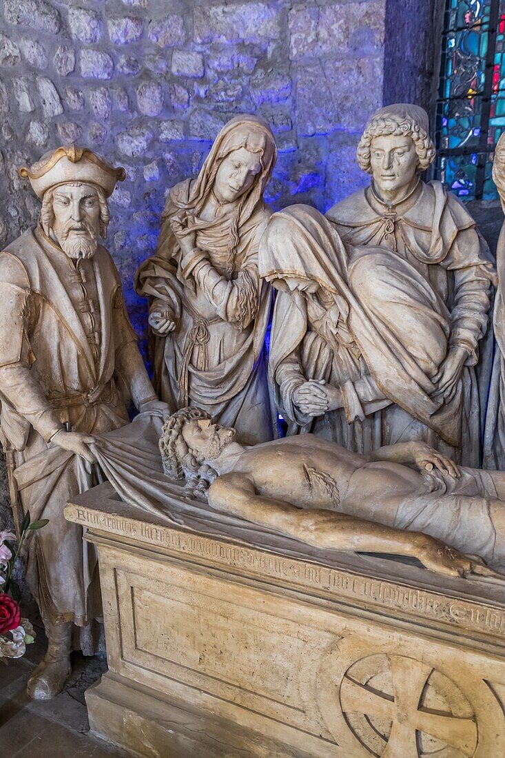 Entombment of christ, saint remi basilica, reims, marne, grand est region, france