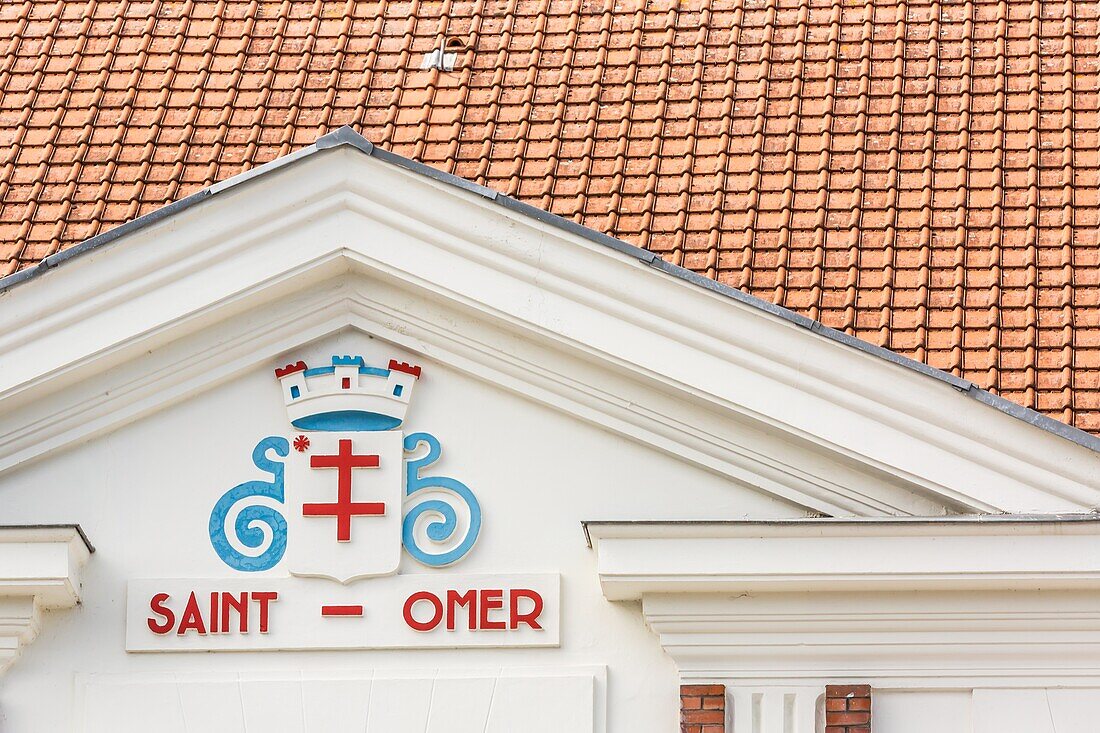 Wappen der stadt saint omer, (62) pas-de-calais, frankreich