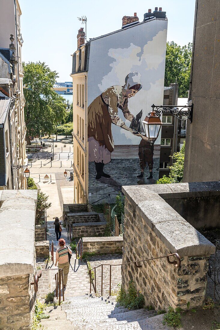 Rue du machicoulis, boulogne sur mer, (62) pas-de-calais, france