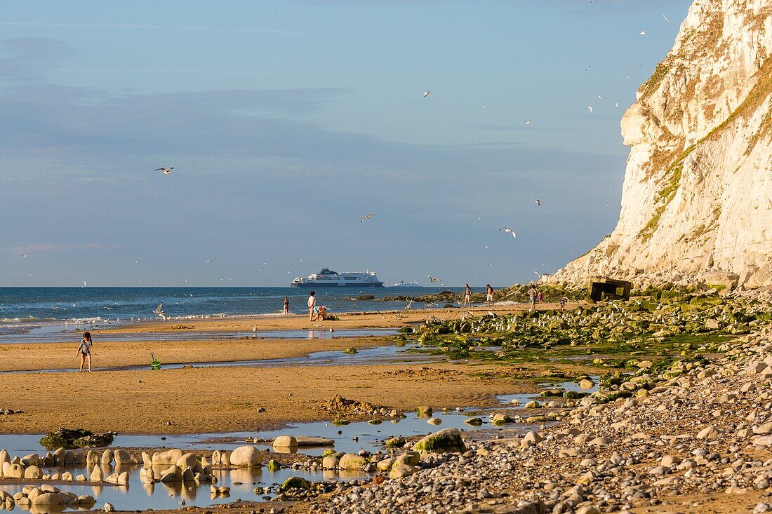 Blanc nez (weiße Nase) Umhang, escalles, (62) pas-de-calais, frankreich