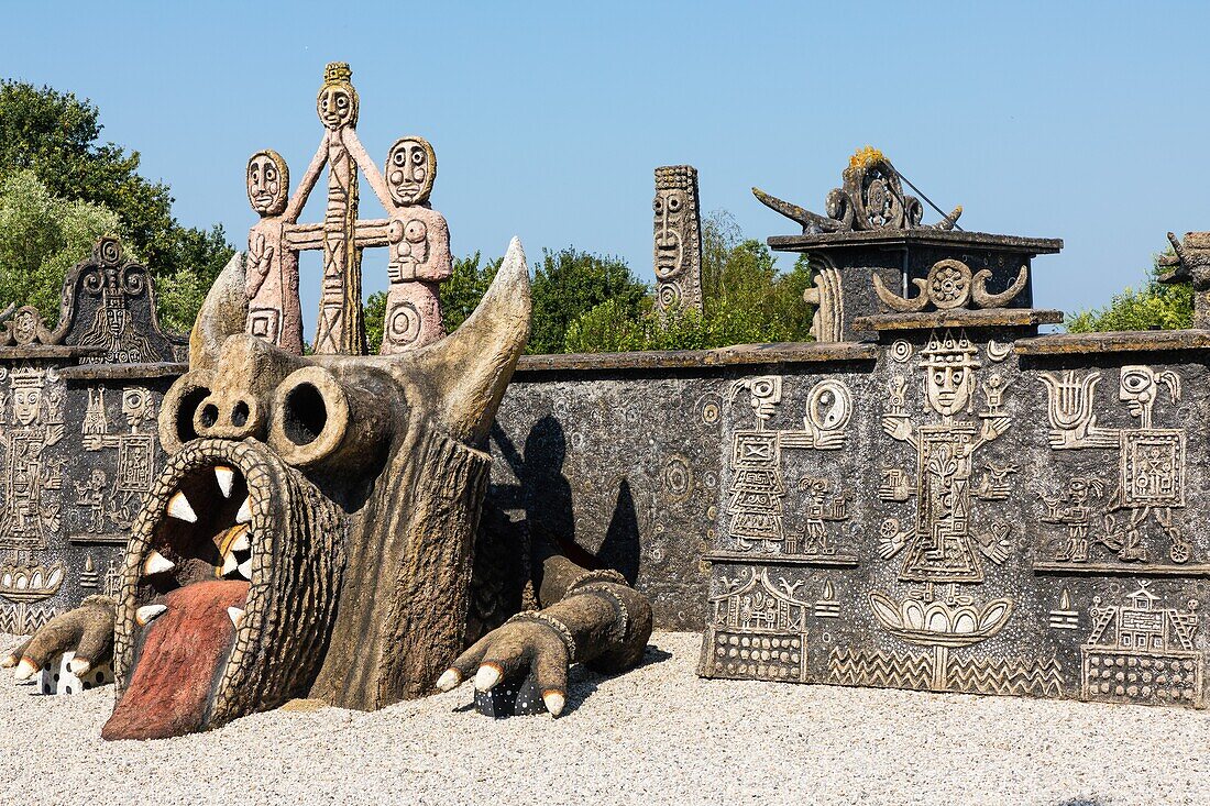 The robert tatin museum, the home of the ceramist, painter, sculptor who made his house and gardens an environment of art, cosse le vivien, (53) mayenne, pays de la loire, france