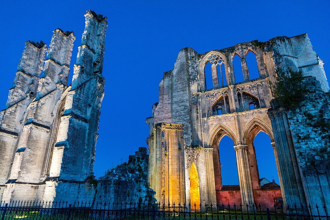 Ruins of the saint bertin abbey, saint omer, (62) pas-de-calais, france