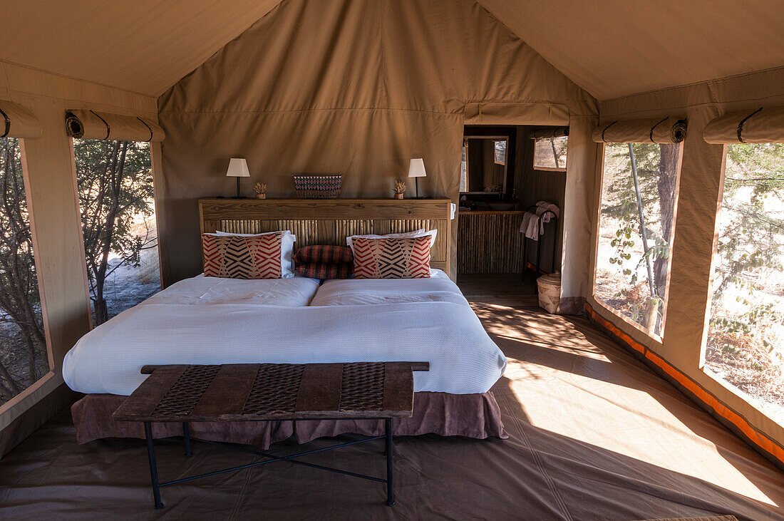 Kalahari Plains Camp, Deception Valley, Central Kalahari Game Reserve, Botswana.