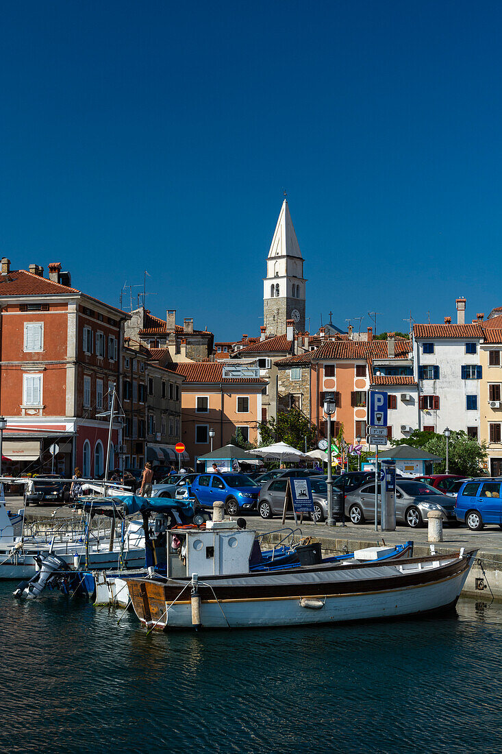 The port of Isola surrounded by the old town, Slovenia.