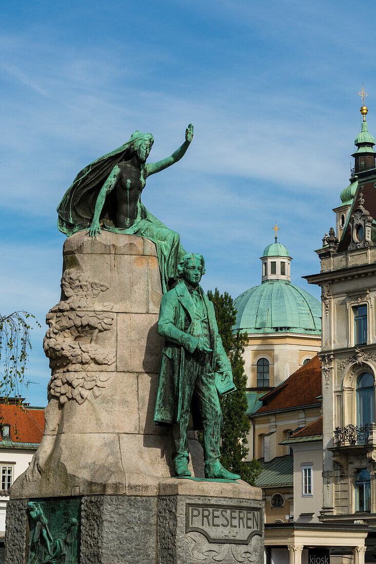 Preseren-Platz, Ljubljana, Slowenien.