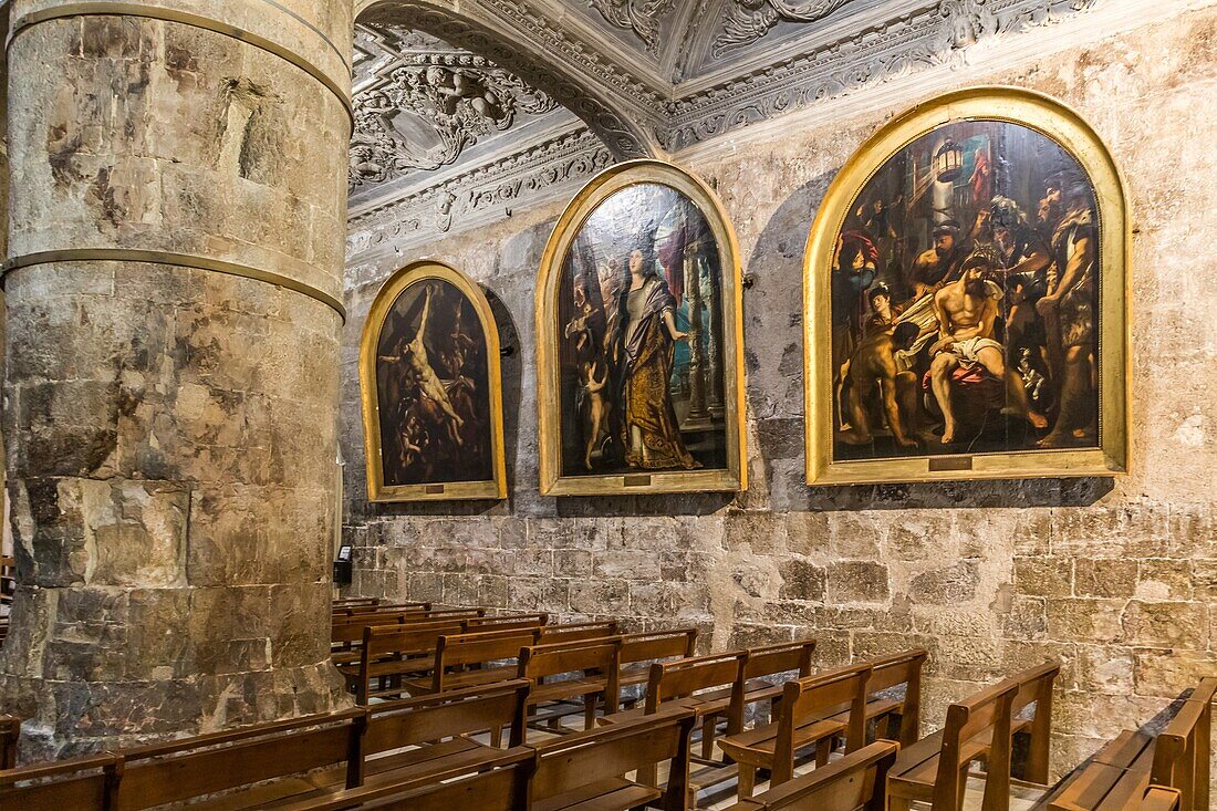 Painting by rubens, notre dame du puy cathedral, grasse, alpes maritimes, provence alpes cote d'azur, (06)