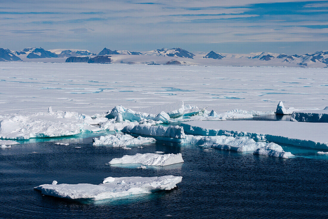 Icebergs, Larsen B Ice Shelf, Weddell Sea, Antarctica.