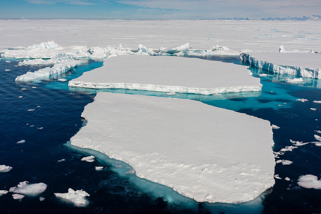 Icebergs, Larsen B Ice Shelf, Weddell Sea, Antarctica.