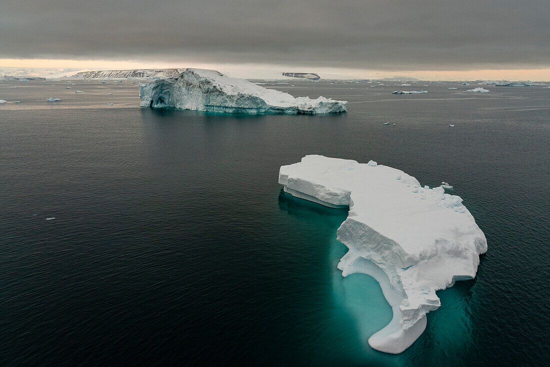 Icebergs, Larsen Inlet, Weddell Sea, Antarctica.