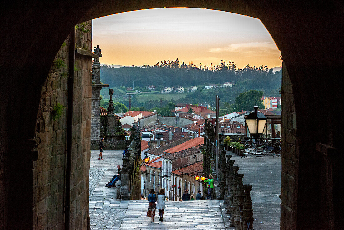 Platz Praza do Obradoiro in Santiago de Compostela, Galicien, Spanien, Europa