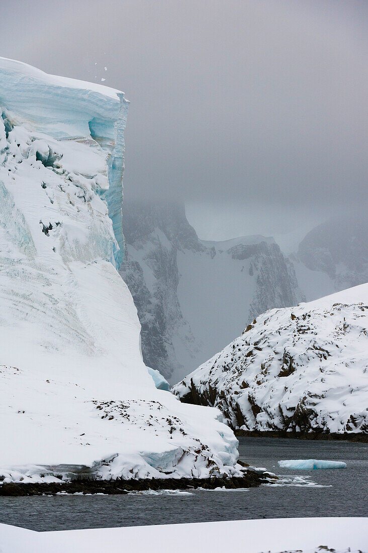 Landscape near Vernadsky research base, the Ukrainian Antarctic station at Marina Point on Galindez Island in the Argentine Islands, Antarctica. Antarctica.