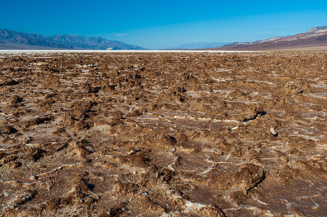 Salt crust in tyhe Badwater Basin. California USA