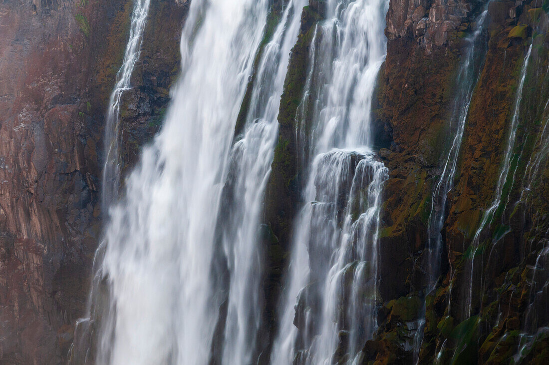 Detail of Victoria Falls, seen from the Zambia side. Victoria Falls, Livingstone, Zambia.