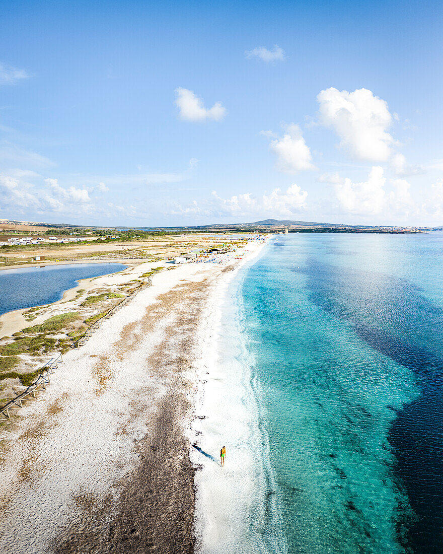 Aerial view of Stintino beach. Stintino, Sassari province, Sardegna, Italy