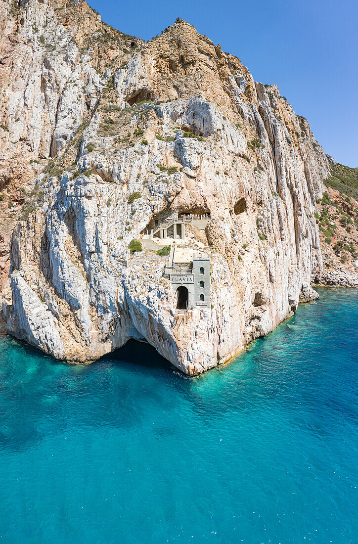 Die antike Mine von Porto Flavia, Porto Flavia, Sulcis Iglesiente, Sardinien, Italien