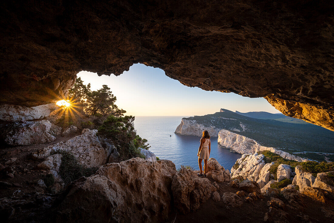 Sunset in Capo Caccia, Alghero, Sassari province, Sardegna, Italy