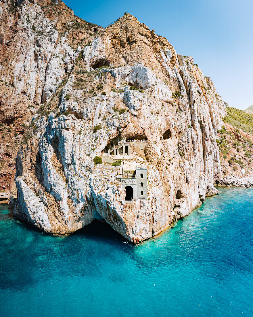 The ancient Porto Flavia mine, Porto Flavia, Sulcis Iglesiente, Sardegna, Italy