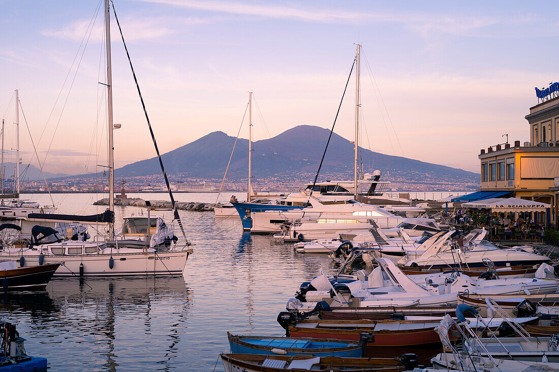 Vesuvio as seen from Naples harbour. Naples, Campania, Italy.