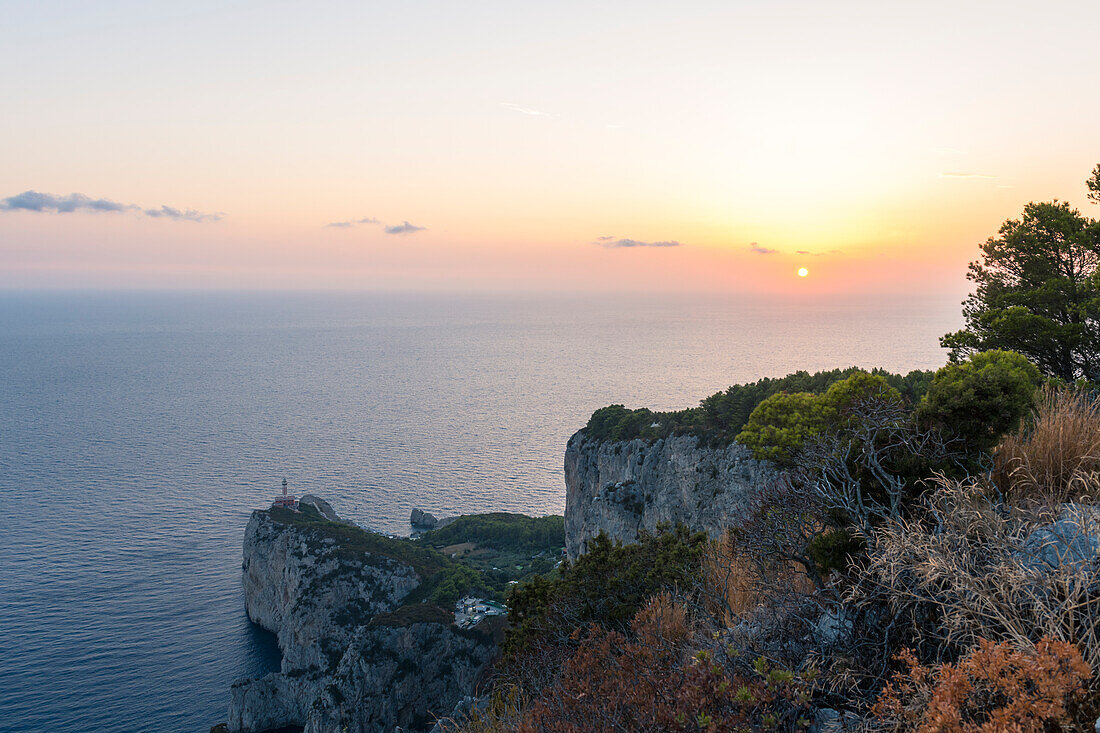 Leuchtturm von Punta Carena, Insel Capri, Kampanien, Italien