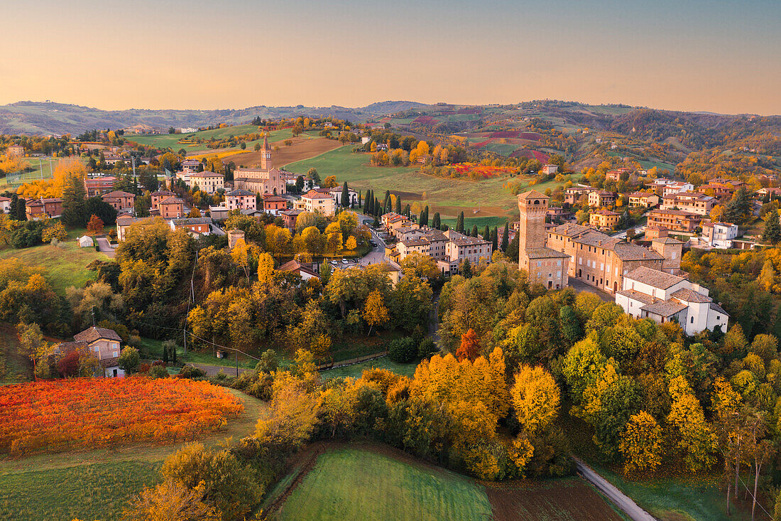 Castelvetro di Modena during autumn. Castelvetro di Modena, Modena province, Emilia Romagna, Italy.