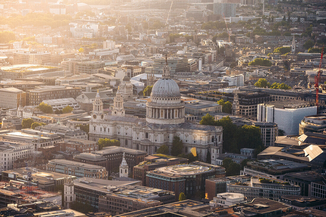 High view of the city of london with St Paul Church, London, United Kingdom