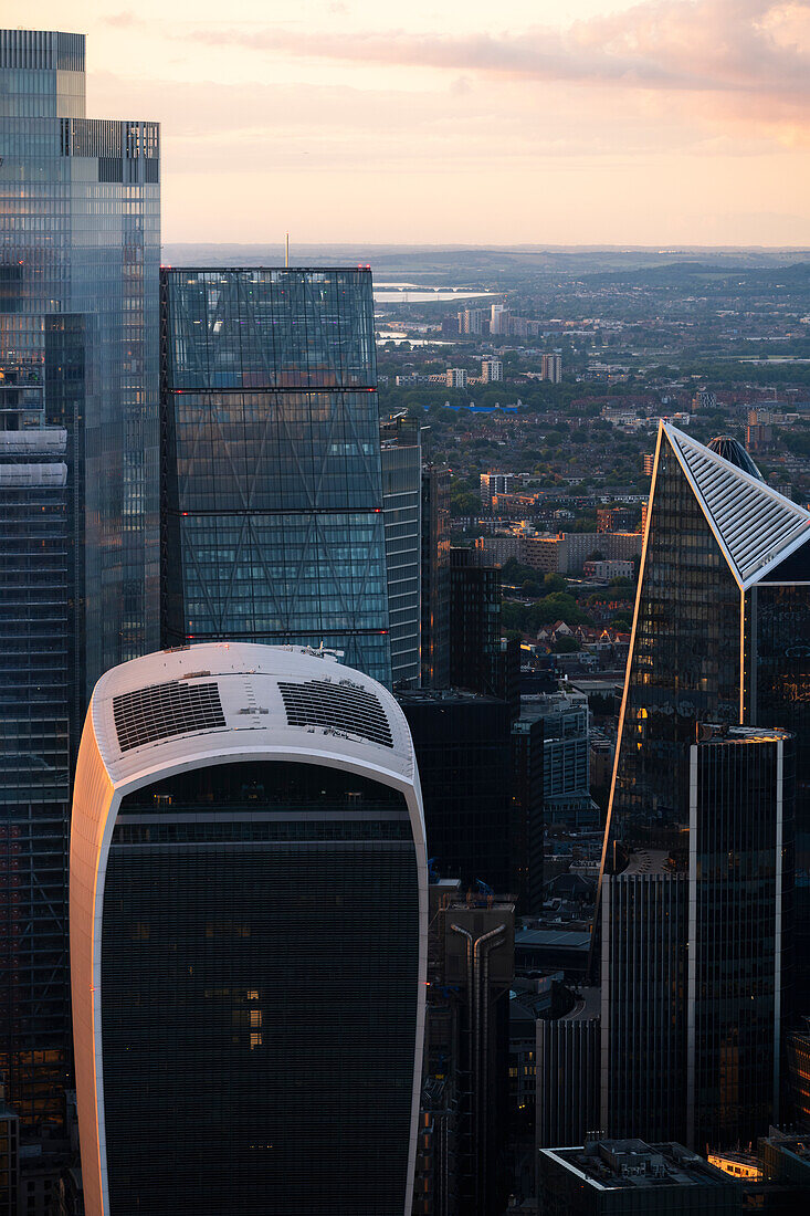 High view of the city of London. London, United Kingdom