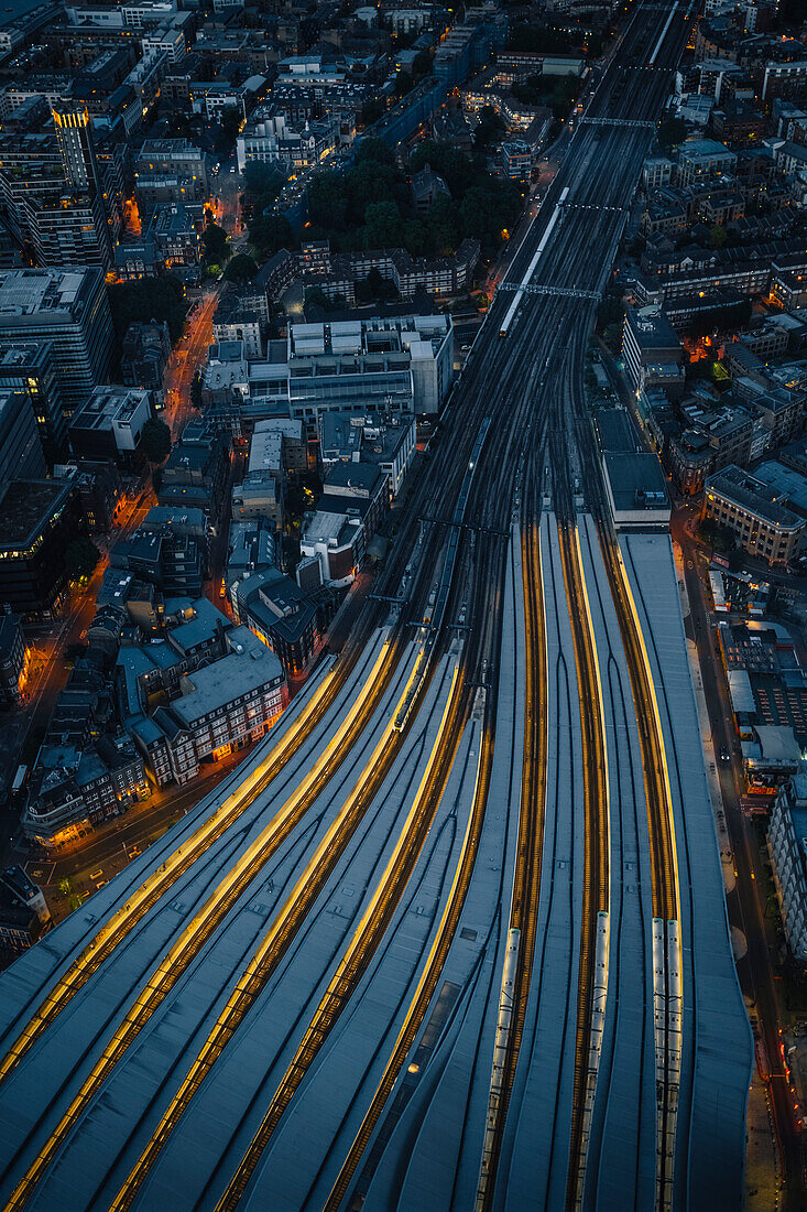 London bridge railway station from above. London, United Kingdom.