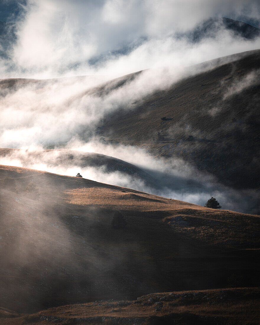 Gran Sasso National park stunning landscape near Campo Imperatore. Gran Sasso National Park, L'Aquila province, Abruzzo, Italy.