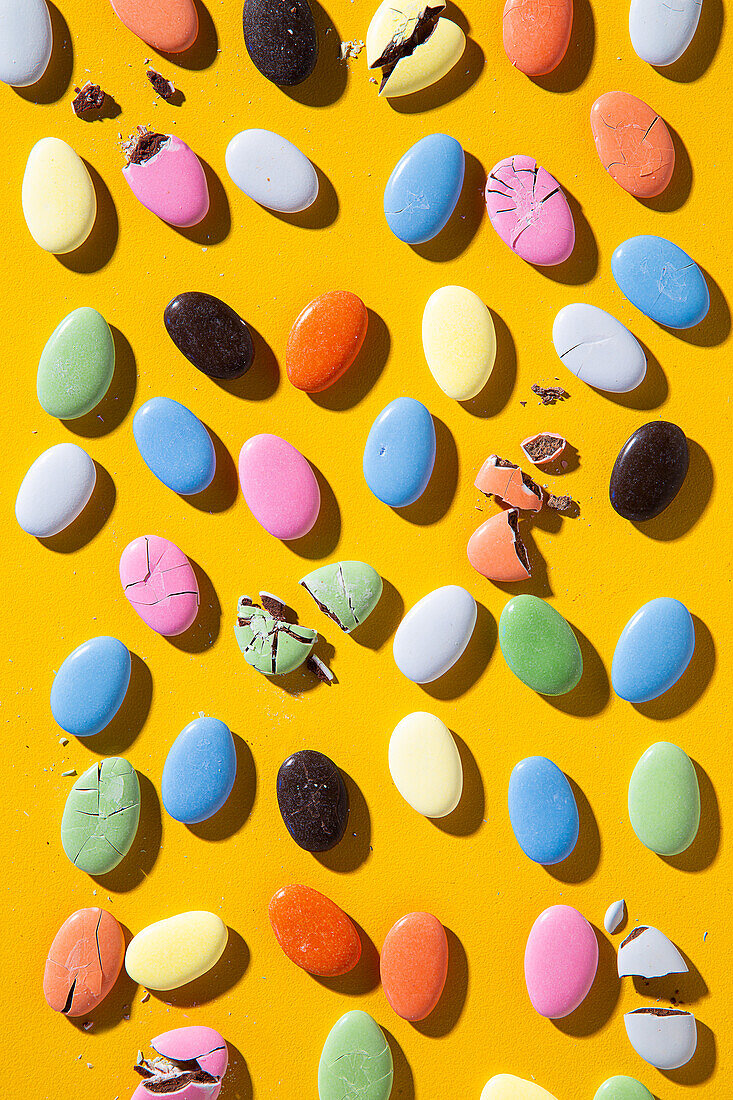 Chocolate candies in the shape of Easter eggs