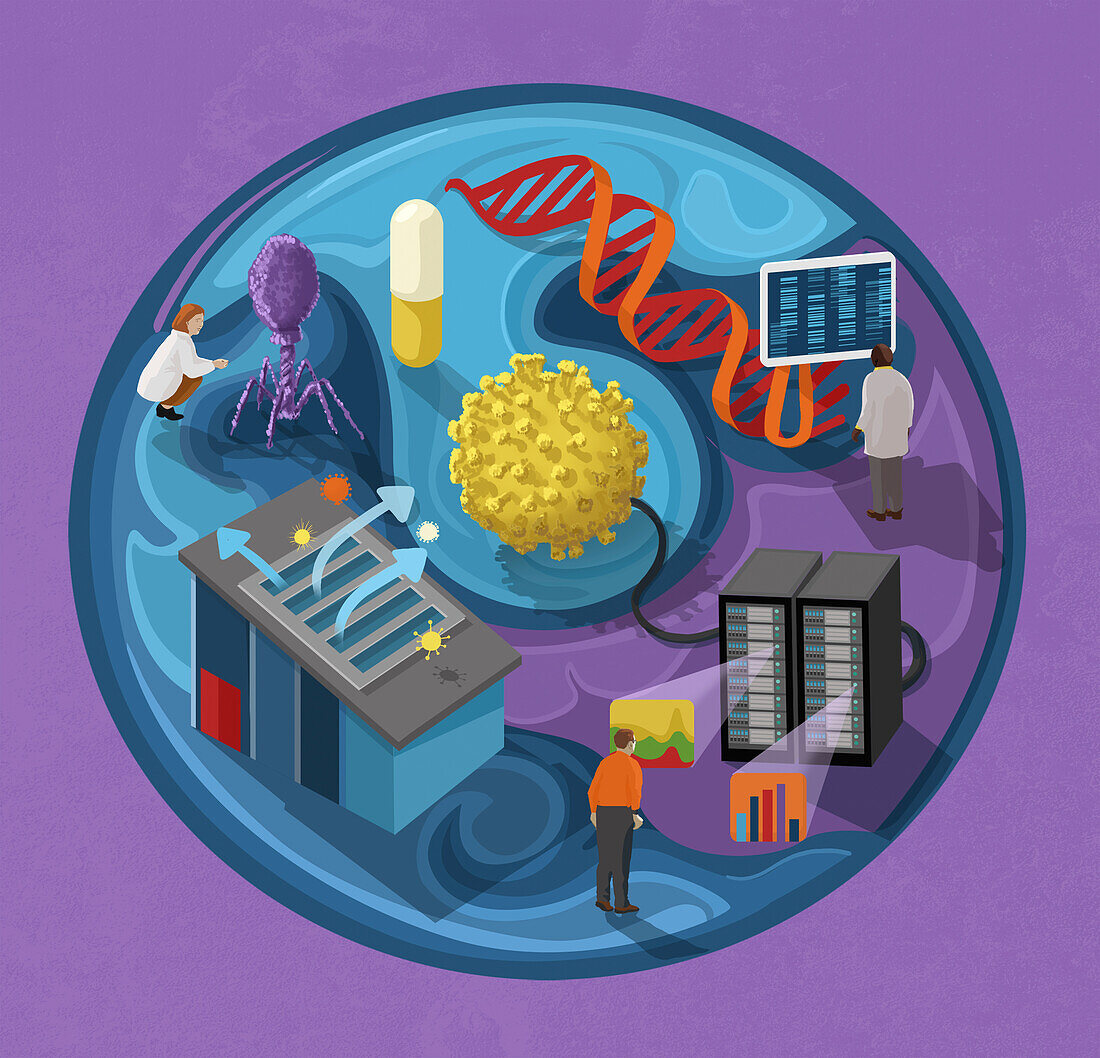 Biotech circle, conceptual illustration