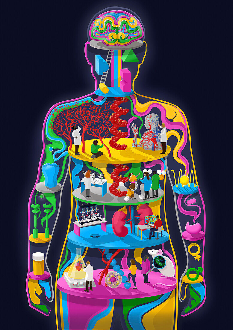 Body lab, conceptual illustration