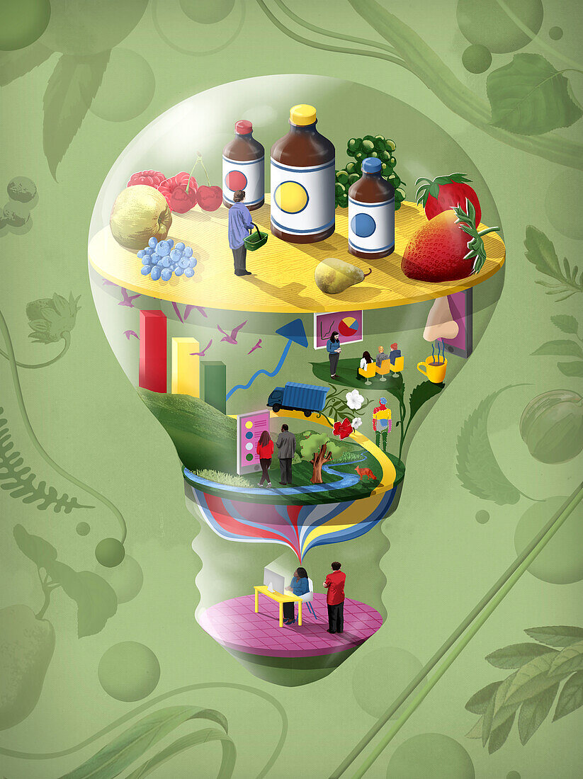 Nutrition lightbulb, conceptual illustration