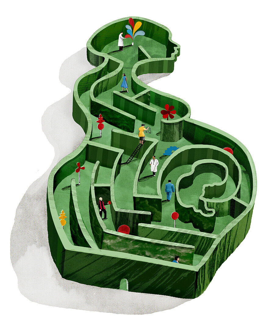 Pregnancy maze, conceptual illustration