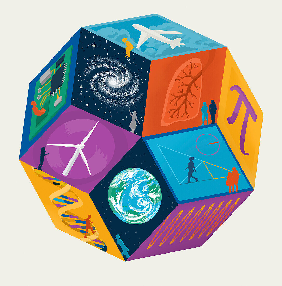 Shape of the sciences, conceptual illustration