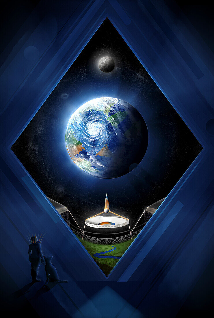 Finding earth 2.0, conceptual illustration
