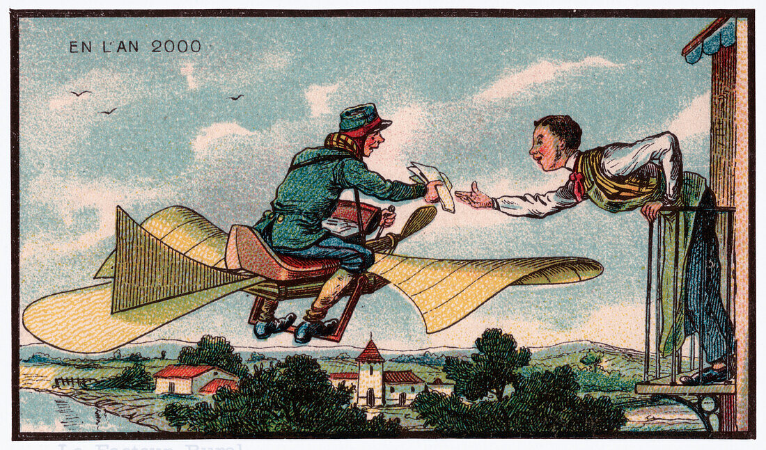 Flying postman, illustration