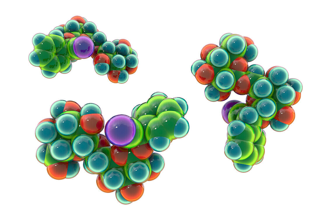 Molecular model of amygdalin, illustration