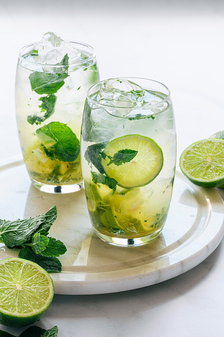 Two mojito mocktails