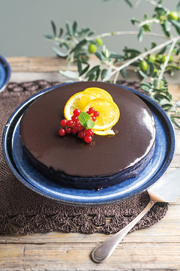 Schokoladenkuchen mit Orangenflavour