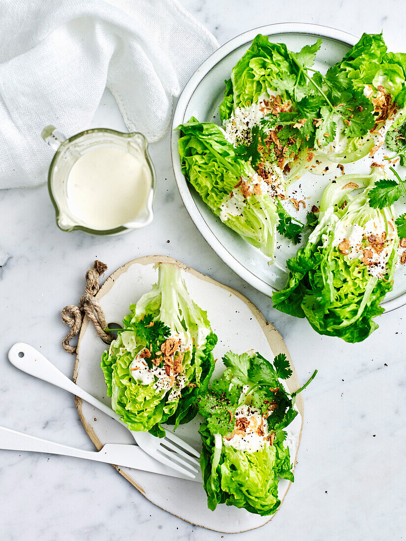 Cos lettuce wedges with lemongrass dressing HL1168