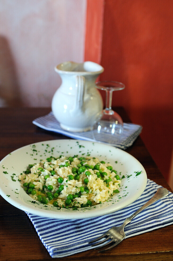 Risotto with peas