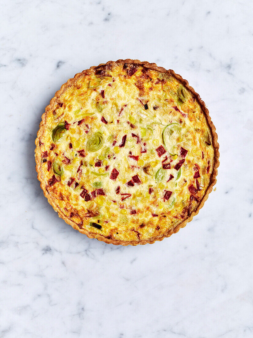 Corn and capsicum quiche