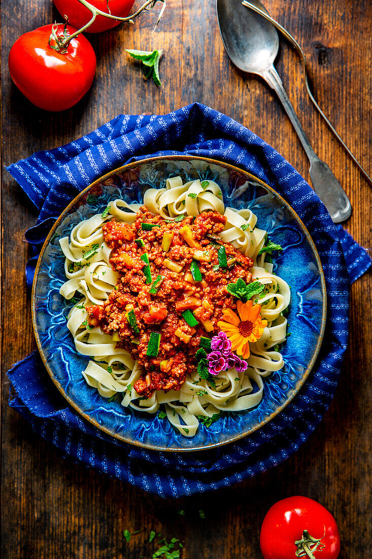 Moroccan lamb stew with tagliatelle and mint