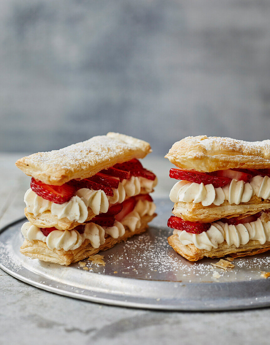Strawberriy and chantilly cream mille feuille