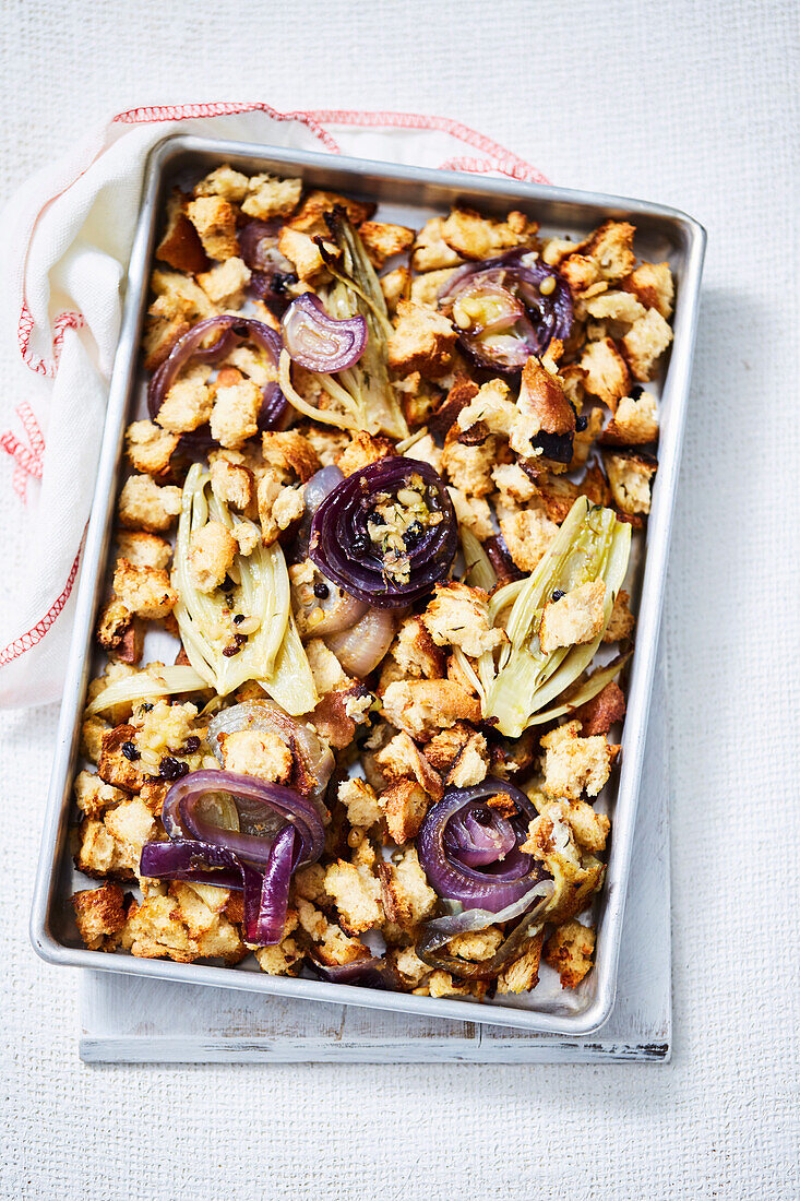 Fennel-cheese pan stuffing