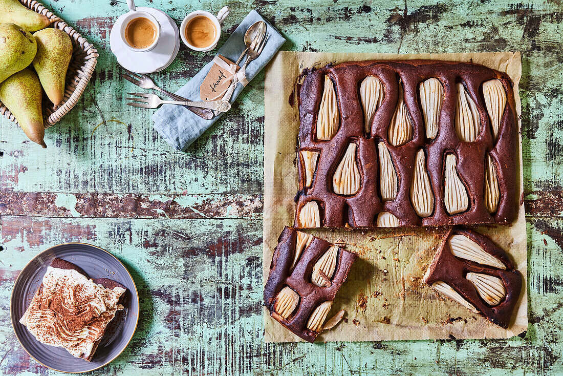 Pear marble cake