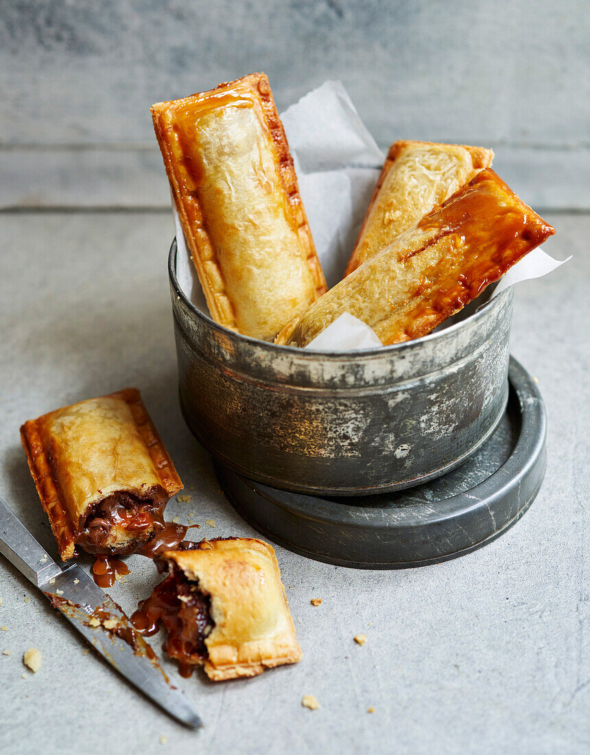 Millionaire's shortbread rolls