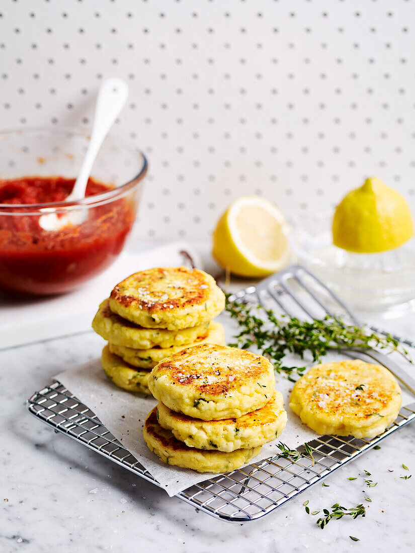 Ricotta fritters with tomato sugo