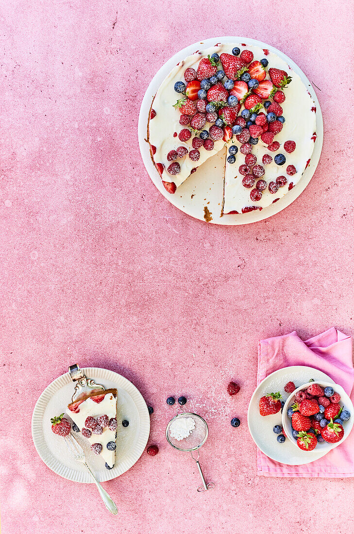 Berry tart with summer berries